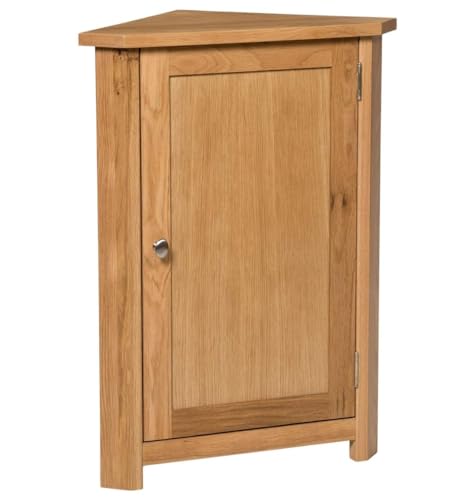 Hallowood Waverly Meuble de Rangement d'angle Compact Finition chêne Clair | Armoire Basse avec...