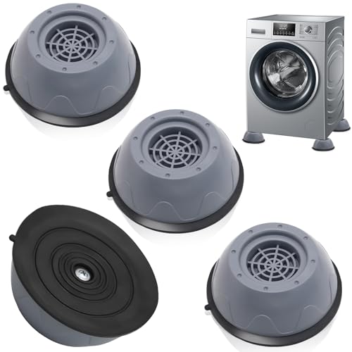 4 Piezas Soporte Lavadora, Universal Patas Lavadora Antivibracion, Soporte para lavadora Antivibracion de Goma, Patas Antivibracion Lavadora para Lavadoras y Secadoras (Ampliado)