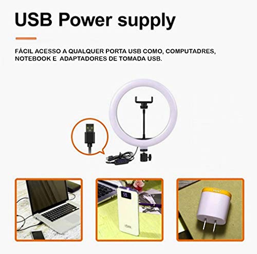 Iluminador Led Filmagem Ring Light 10 Polegadas Com Tripé MC9000