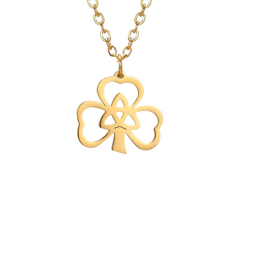 Collier trèfle argent sterling 925 nœud de la trinité perles vertes