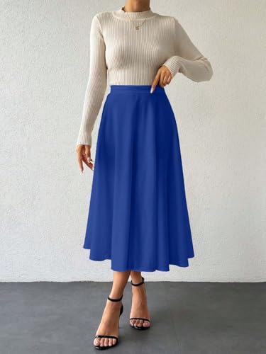 Elegant Solid Color Skirt Summer Basic Women's Summer Casual Vinage Skirt4
