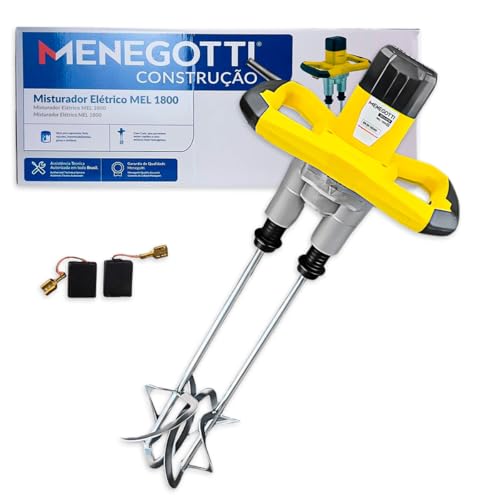 Misturador Tinta Argamassa Elétrico Pedreiro Pintores Com Dupla Menegotti Mel1800 60hz 700 Rpm1800w (127, Volts)