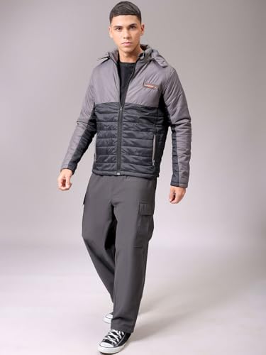 Image of The Indian Garage Co Men's Nylon Standard Slim Fit Mix & Match Puffer Jackets