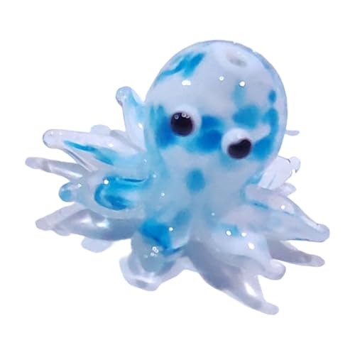 Kalttoy Cuenta de cristal con forma de pulpo, ideal para joyas, manualidades, aretes elegantes, collares, accesorios, pequeñas cuentas de cristal de cefalópodo, One Size, como se describe, como se