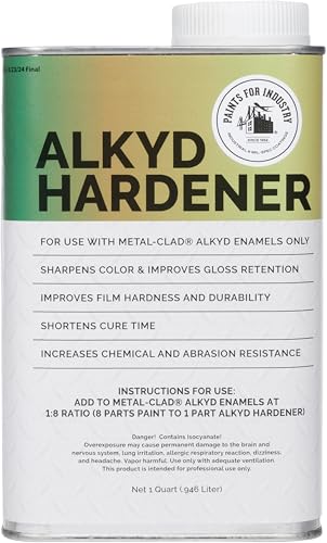 METAL-CLAD Paints For Industry Additives, Alkyd Hardener & Accelerator - Steel Metal Iron Machinery – 1 Quart (1-U-5076)