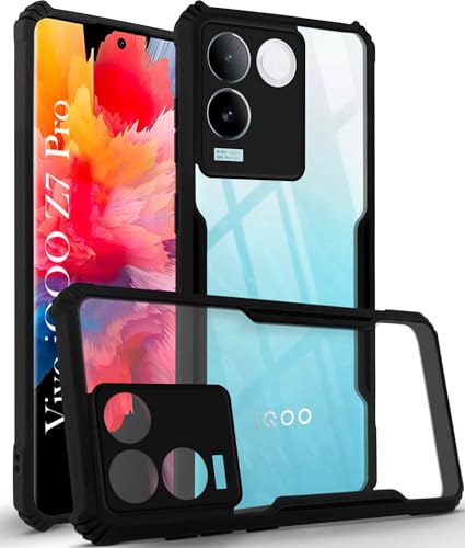 Image of Jkobi Back Cover Case for Vivo iQOO Z7 Pro (Shockproof with Polycarbonate Clear Panel | Professional Black)