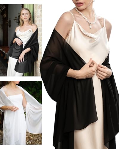 FURTALK Chiffon Shawl Wraps for Women Evening Dresses Soft Scarf Formal Wedding Bridal Scarves4