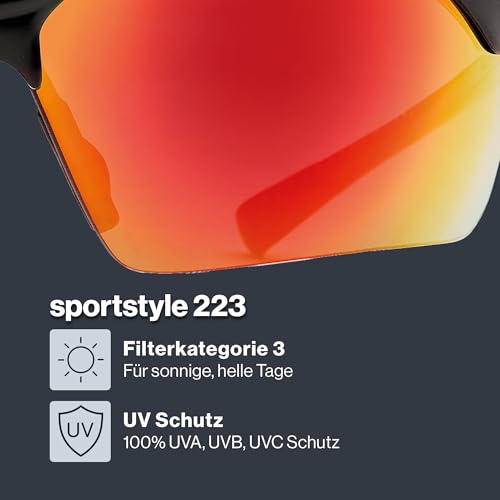Uvex sportstyle 223 Sportbrille, black/red, one size – Ansicht 2