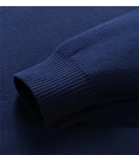 Men Mock Neck Knit Sweater Solid Color Knitted Pullovers Jumper Black Cotton Sweater Tops3