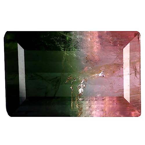 Tourmaline pastèque 5.39 ct Mozambique, pierre précieuse octogone 13x9 mm