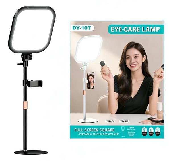 Image of FKU Soft 10 Inch Fill LED Ring Light Desk Lamp with Stand 3 Adjustable Color Temperature (2500K-7500K) Lighting USB 3.0 Perfect for Live Streaming,Photo & Video (LED Ring Light Desk Lamp with Stand)