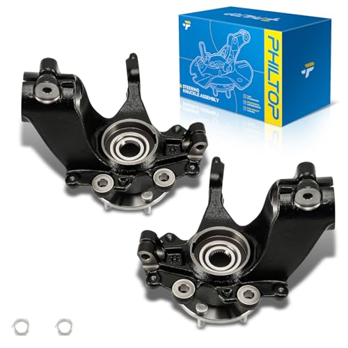 Image of PHILTOP 2PCS Front Steering Knuckle & Wheel Bearing Hub Assembly Compatible with Ford Focus 2012-2018, Passenger and Driver Side Replaces BR935005LK BR935006LK