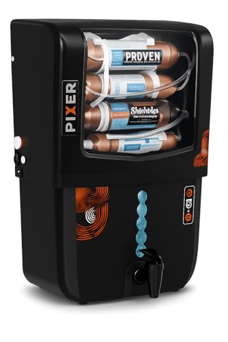 Proven Pixer RO + UV + UF Water Purifier for Home | Copper + TDS Controller | 10L | ISI Certified | for Borewell, Tanker & Municipal Water | 12-Stage Purification | 1-Year Warranty | Free Prefilter.