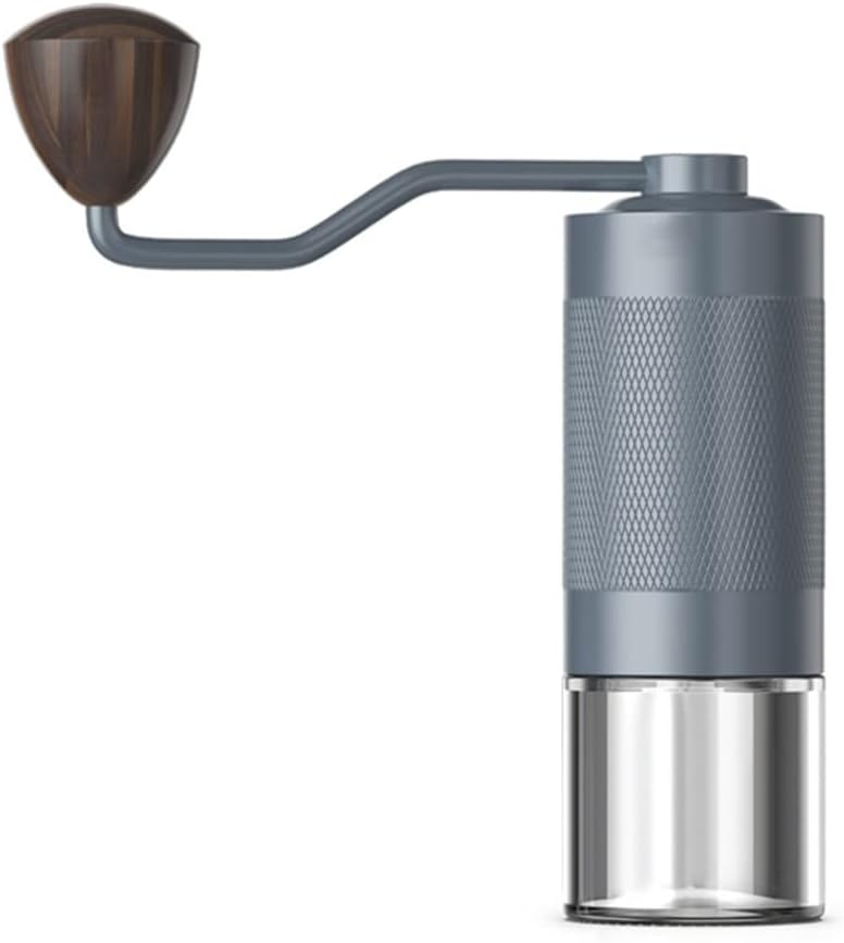 Manual Coffee Grinder Portable Hand Mill Aluminium With Visual Bean Storage