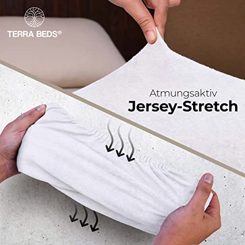 Terra Beds Premium Fitted Sheet 70 x 140 cm 160 g/m² 100% Cotton Jersey Oeko-TEX High Quality for Children - Available in 10 Colours - Image 3