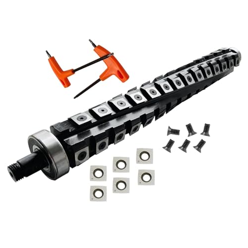 13 Inch Spiral Helical Cutterhead for DeWalt DW735 DW735X Planer, Helical Cutter Head 4 Rows 60 Carbide Inserts for DW735/DW735X/DW735-XE Thickness Planer