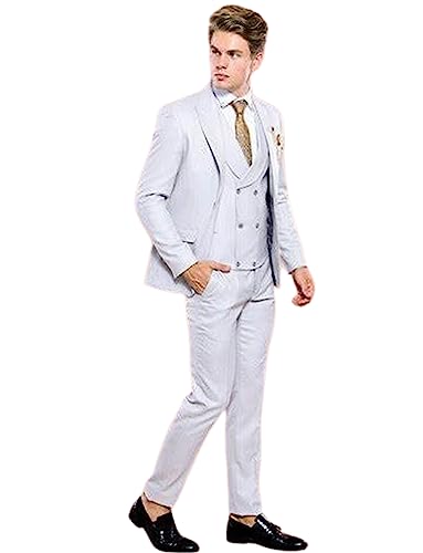 Costume 3 pièces homme veste gilet pantalon couleur unie revers châle
