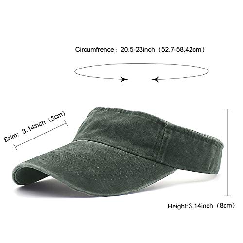Image of HH HOFNEN Sports Sun Visor Hats Cotton Twill Ball Adjustable Sun Caps for Men Women