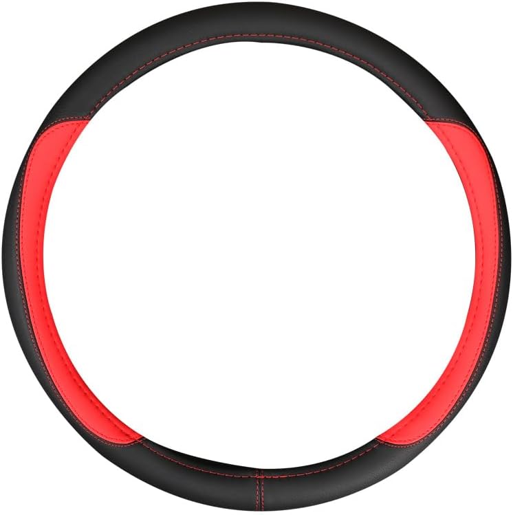 Product Truck Steering Wheel Cover PU Leather Anti Slip Anti Rub Four Season Universal 16 17 18 19inch (Black, 17inch)