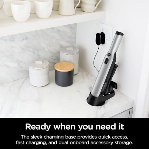 Image of Shark WANDVAC Cordless Hand Vac, Lightweight, Versatile and Portable at 1.4 lbs., Powerful Suction, Charging Dock, One-Touch Empty, NEW Furfins Tool & Crevice Tool for Pet & Home, Gray, WV201WH