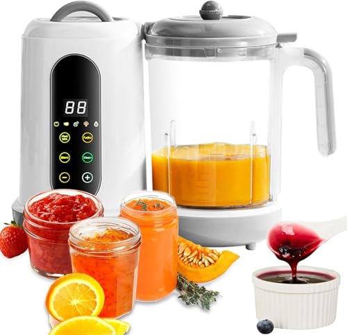 Forubar 400ML Multifunctional Baby Food Maker Steamer and Blender 4 Menus Auto Cooking Grinding Touch Screen Milk Warmer for Baby Food Preparation