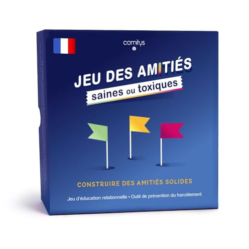 Comitys - Jeu des amitiés saines ou Toxiques - Prévention harcèlement et violences - Outil pédagogique dès 9 Ans Pour Enfants, Ados, Adultes - 90 Cartes, 1 Guide - Animation EVARS, école, thérapie