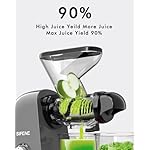 SiFENE Cold Press Juicer Machine, Compact Single Serve Slow Masticating Juicer, Vegetable and Fruit Juice Extractor Maker Squeezer, Easy to Clean, Non-BPA, Grey - Image 3