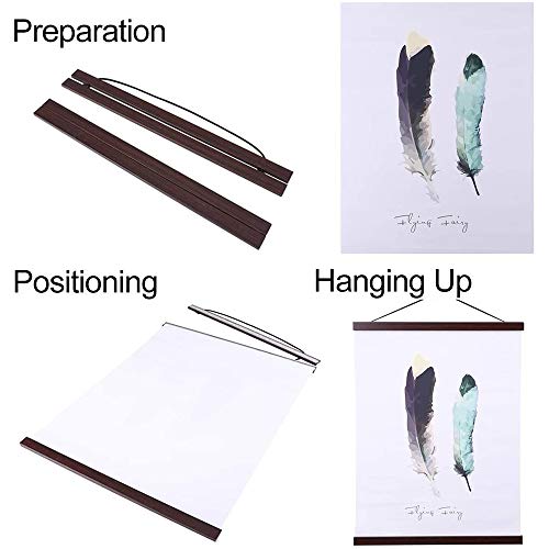 Ywlake Magnetic Poster Hanger, 9X12 9X14 9X17 Poster Frame Wood Wooden Magnet Print Posters Dowel Scroll Hanger Hangers Hanging Kit For Walls Map Canvas Artwork (Walnut, 9, 2 Packs) #TOP5