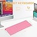 Rulyyo Ergonomic Computer Keyboard Stand - 17 Inch Glitter Pink Acrylic Keyboard Riser for Desk Tilted Keyboard Holder Tray with Non-Slip Strip for Home Office Easy Typing & Working