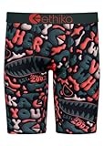 Ethika Men’s Boxer Brief, Knee Length, 4-Way Stretch Performance Underwear with Graphic Prints – Camo Inflate (AST, M)