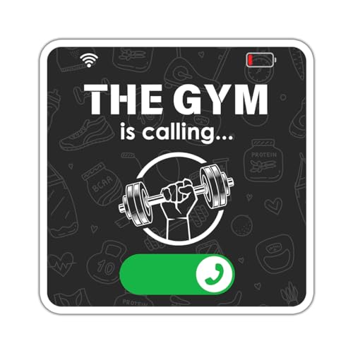 Image of The Gym is Calling Sticker 5 Inch Waterproof Vinyl Funny Fitness Workout Decal for Laptop Water Bottle Phone Notebook Gym Lover Motivation Gift