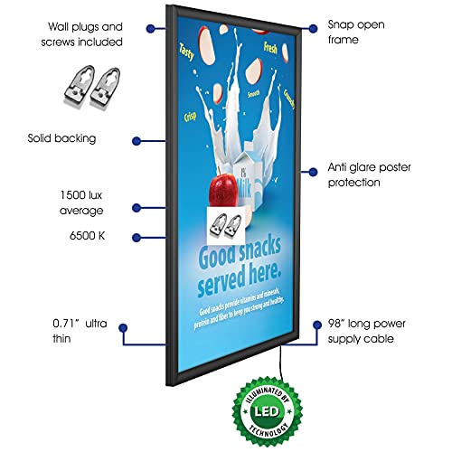 Cadre d'affiche LED 55,9 x 71,1 cm support de panneau publicitaire - 4