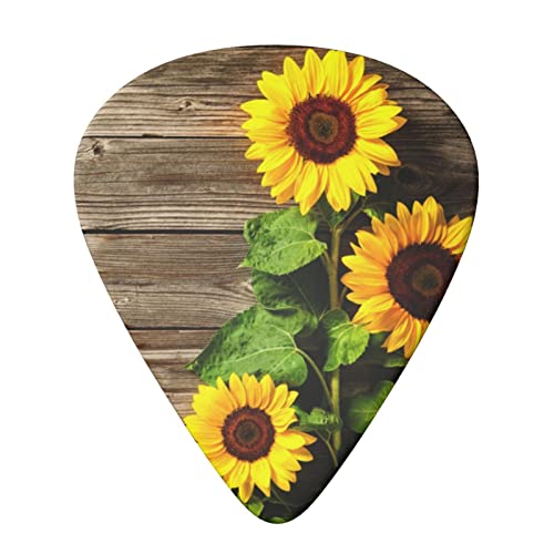 ASDTEHCY Lot de 6 médiators en celluloïd, motif tournesol sur bois pour guitares acoustiques, électriques, basses ou… - Les Beatles, Paul McCartney, John Lennon, RIngo Starr, George Harrison ASDTEHCY Lot de 6 médiators en celluloïd, motif tournesol sur bois pour guitares acoustiques, électriques, basses ou… – Image 4