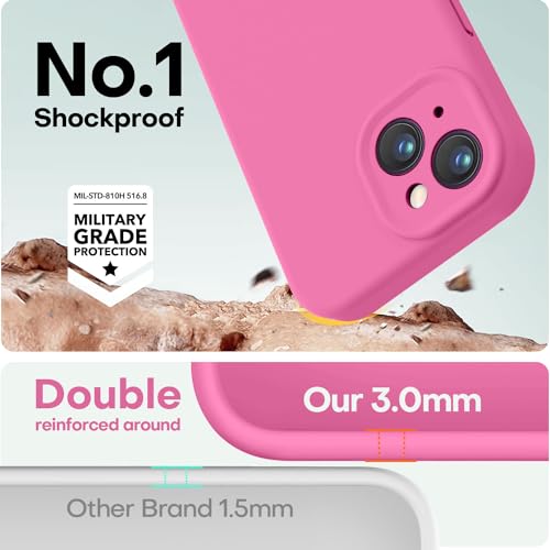 Image of LOVE 3000 Designed for iPhone 13 Case, Premium Silicone with [Camera Protection] [Soft Anti-Scratch Microfiber Lining] Shockproof Protective Phone Case for iPhone 13 Women Men Girls 6.1 inch, Pitaya