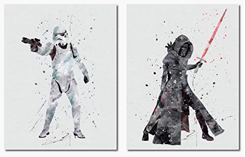 Kylo Ren Stormtrooper Star Wars Wall Art Print Room Decor 2 Pack
