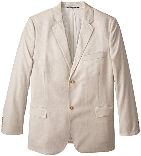 Perry Ellis Men's big-tall Big & Tall Textured Suit Jacket, Natural Linen, 48-RG