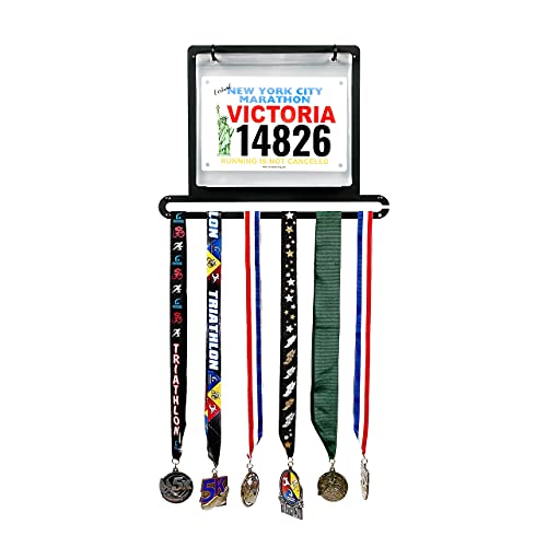 Medal Awards Rack Premier Medal and Bib Hanger Display Rack for Track, Marathons, Triathlons, Races, and More – 10 ¼ x 13 ¾