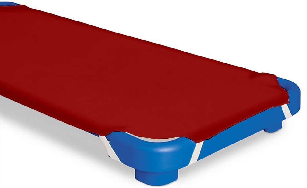 Luxxure Care Daycare Cot Sheets Toddler and Preschool 36 Pieces (22 x 54) Inches Daycare Cot Sheets - Poly Cotton Fabric Pre-School Cot Sheet - Cot Bed Fitted Sheet - Burgundy