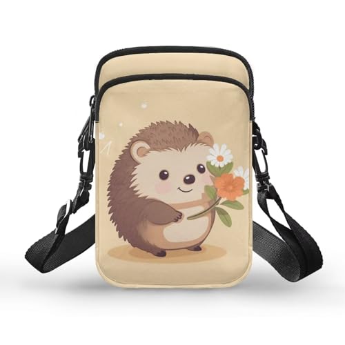 Zanxiantu Hedgehog Little Girl Cell Phone Purse Women Crossbody Bag Small Messenger Pouch Travel Wallet Rectangle Mini Shoulder Purse