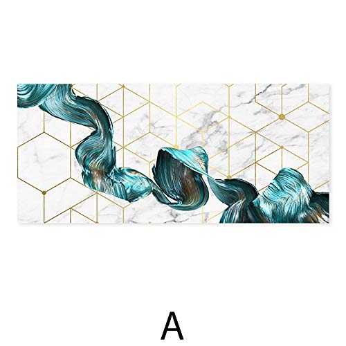Art mural affiche abstrait bleu géométrique marbre déco moderne