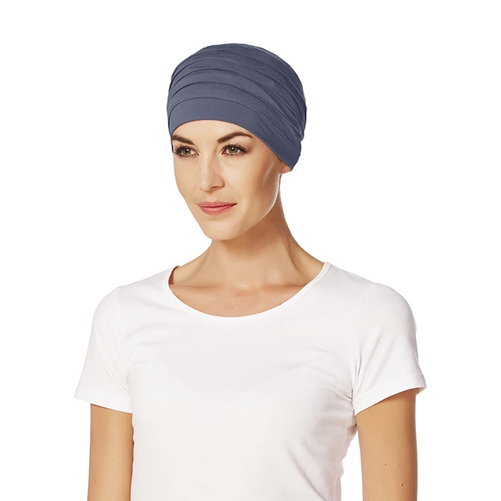 Christine Headwear Bamboo turban yoga, blue, One Size Fits All