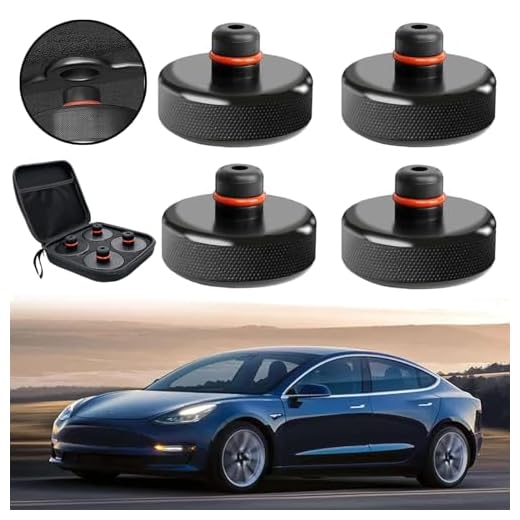 Lifting Jack Pad for Tesla Model 3/Y/S/X, 2016-2023 Upgraded Tesla Jack Rubber Pad Adapter Tool with Storage Box,Jack Pucks Tesla Accessories Protects Battery & Chassis (4 PCS)
