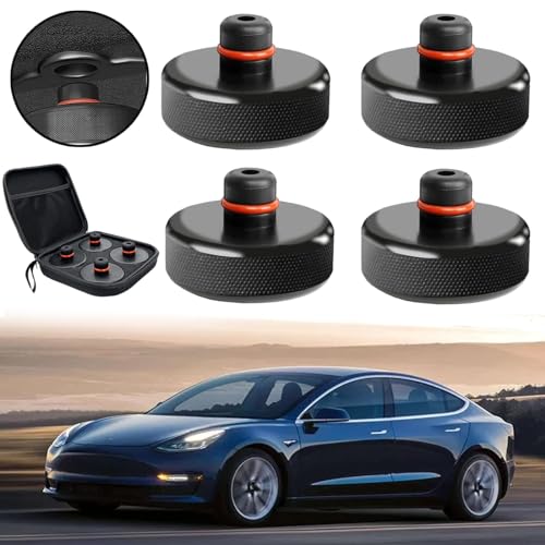 Lifting Pad for Tesla Model 3/Y/S/X (2016-2025) - Upgraded Jack Rubber Adapter Tool With Storage Box, Pucks for Tesla Accessories - Protects Battery & Chassis (4 PCS)