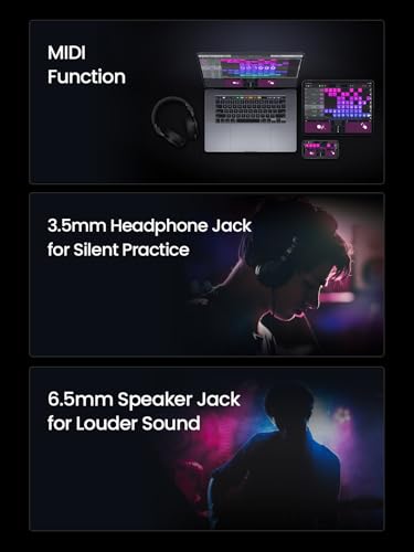 Image of AeroBand Smart Guitar With Silicone Strings, Travel Silent Guitar With Detachable Fretboard, Headphone Jack, Built-in Speaker and Drum system, Aeroband APP Play