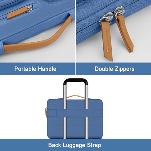 Image of MOSISO 360 Protective Laptop Case 16 inch, 15-15.6 inch Laptop Sleeve Compatible with MacBook Pro 16, HP, Acer, Dell, Lenovo, ASUS, Side Open Carrying Case with 4 Zipper Pockets&Handle, Cadet Blue