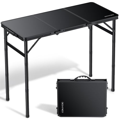 Image of Folding Camping Table, 34.2 inchx15.7 inch 3 Adjustable Height Max 27.5 inch