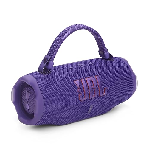 Image of JBL Charge 6 - Portable Waterproof & Drop-Proof Bluetooth Speaker, Bold Pro Sound with AI Sound Boost, 28Hrs of Playtime, Built-in powerbank Carrying Strap (Purple) (Renewed)