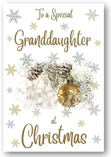Second Ave Granddaughter Christmas Gold Bauble Xmas Holiday Festive Greetings Card