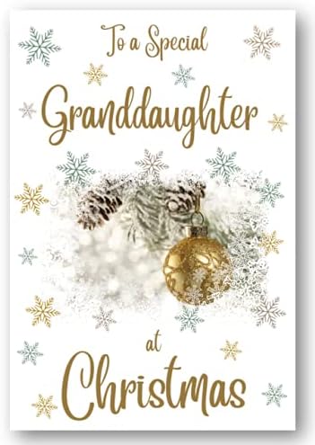 Second Ave Granddaughter Christmas Gold Bauble Xmas Holiday Festive Greetings Card