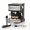 Espresso Machine 20 Bar 2 IN 1 Coffee Machine with Milk Frother Steam Wand Powder Capsule Espresso Maker mit 1500 ml Water Tank 120V Expresso Coffee Machine for Cappuccino Latte Black